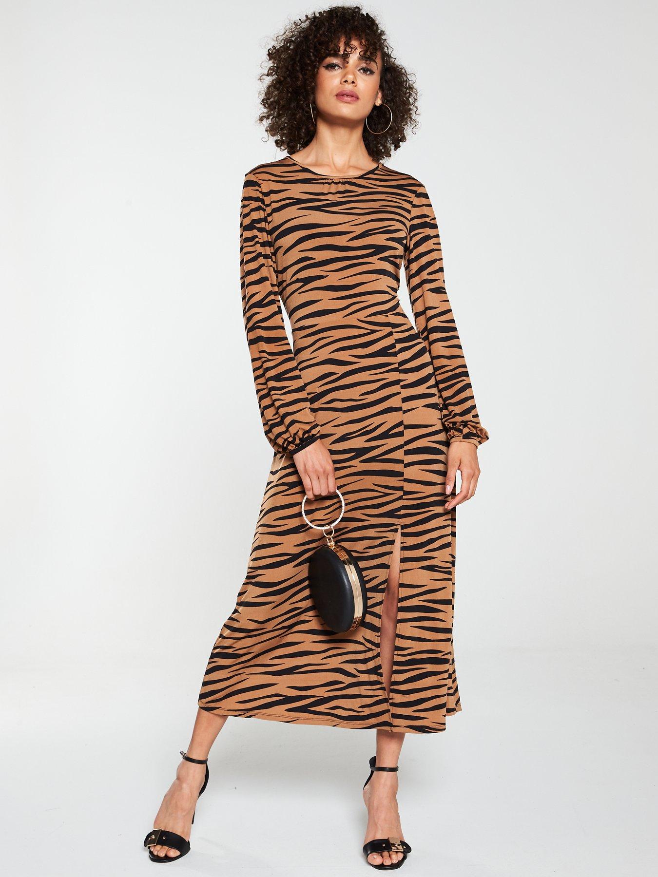v by very leopard print dress