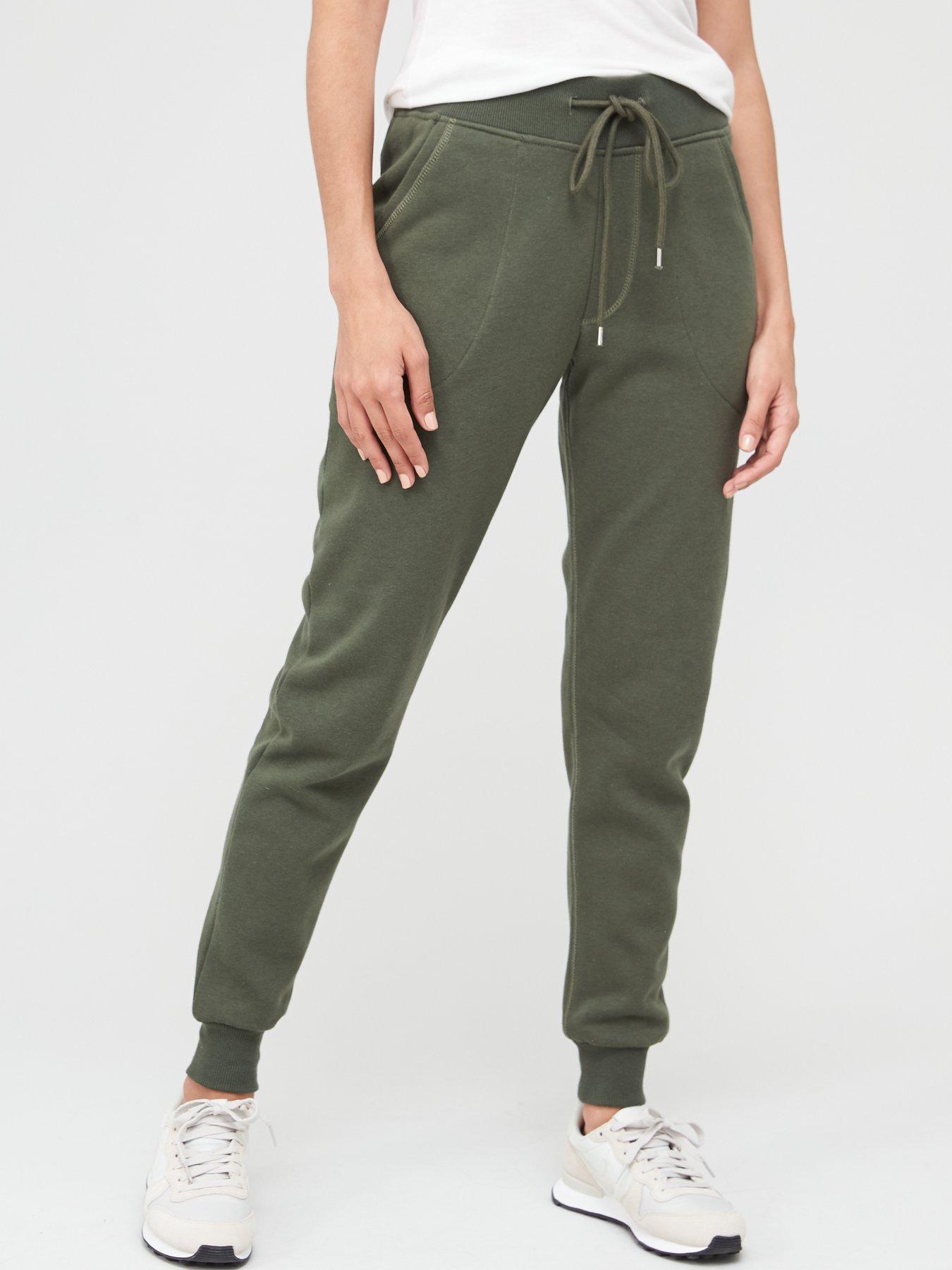 female khaki joggers