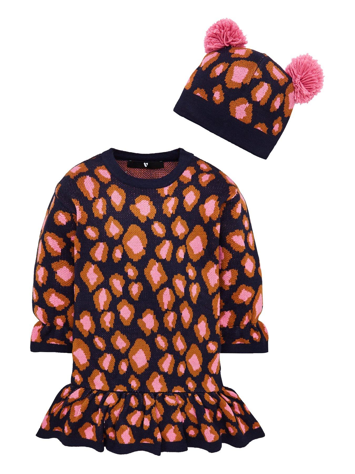 V By Very Girls Animal Knitted Dress With Pom Pom Hat review