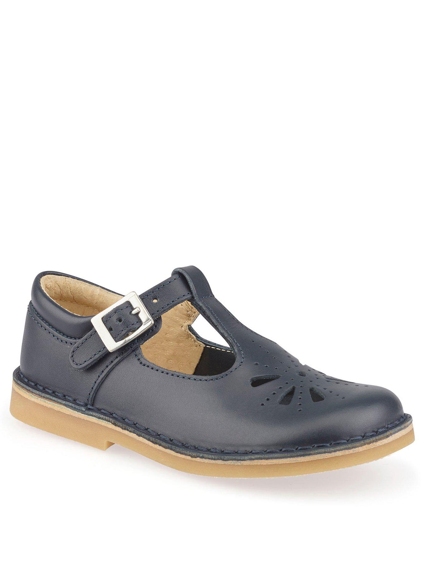 Girls navy deals leather shoes