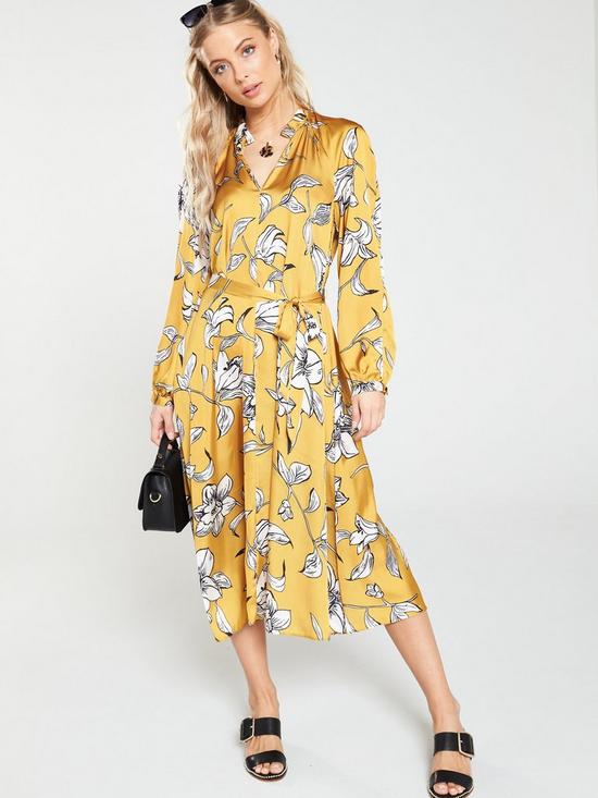 Image result for V by Very Floral Printed Midi Dress - Yellow