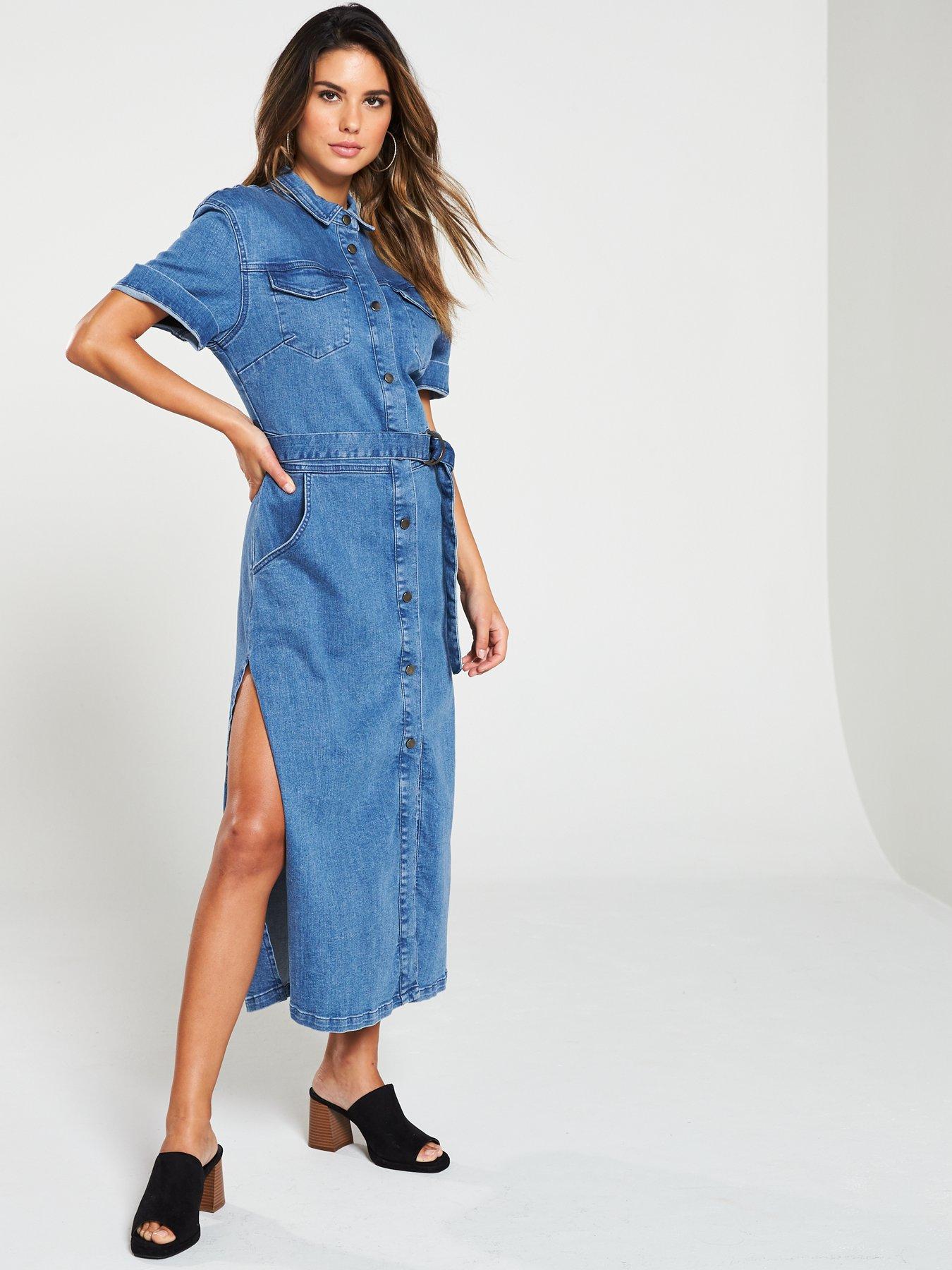 denim midi shirt dress uk