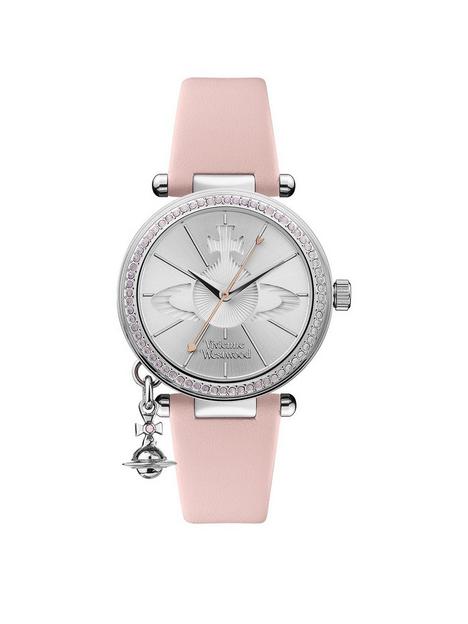 vivienne-westwood-orb-pastelle-silver-crystal-set-dial-with-orb-charm-pink-leather-strap-ladies-watch