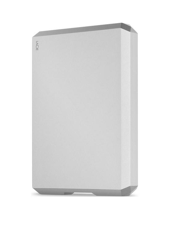 front image of lacie-4tb-mobile-hard-drive-hdd-sthg4000400-moon-silver