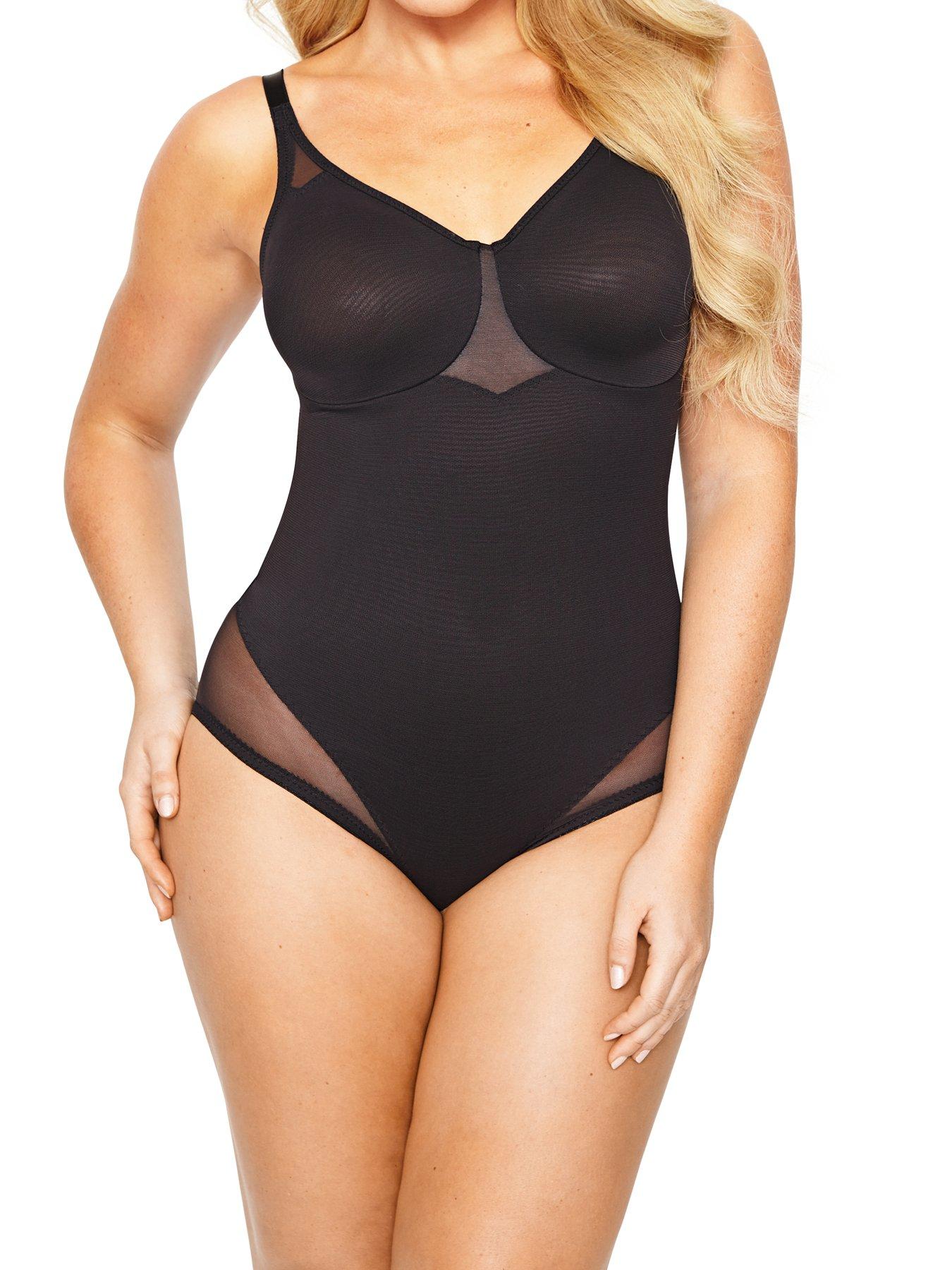Lingerie Sexy Sheer Shaping Bodybriefer - Black