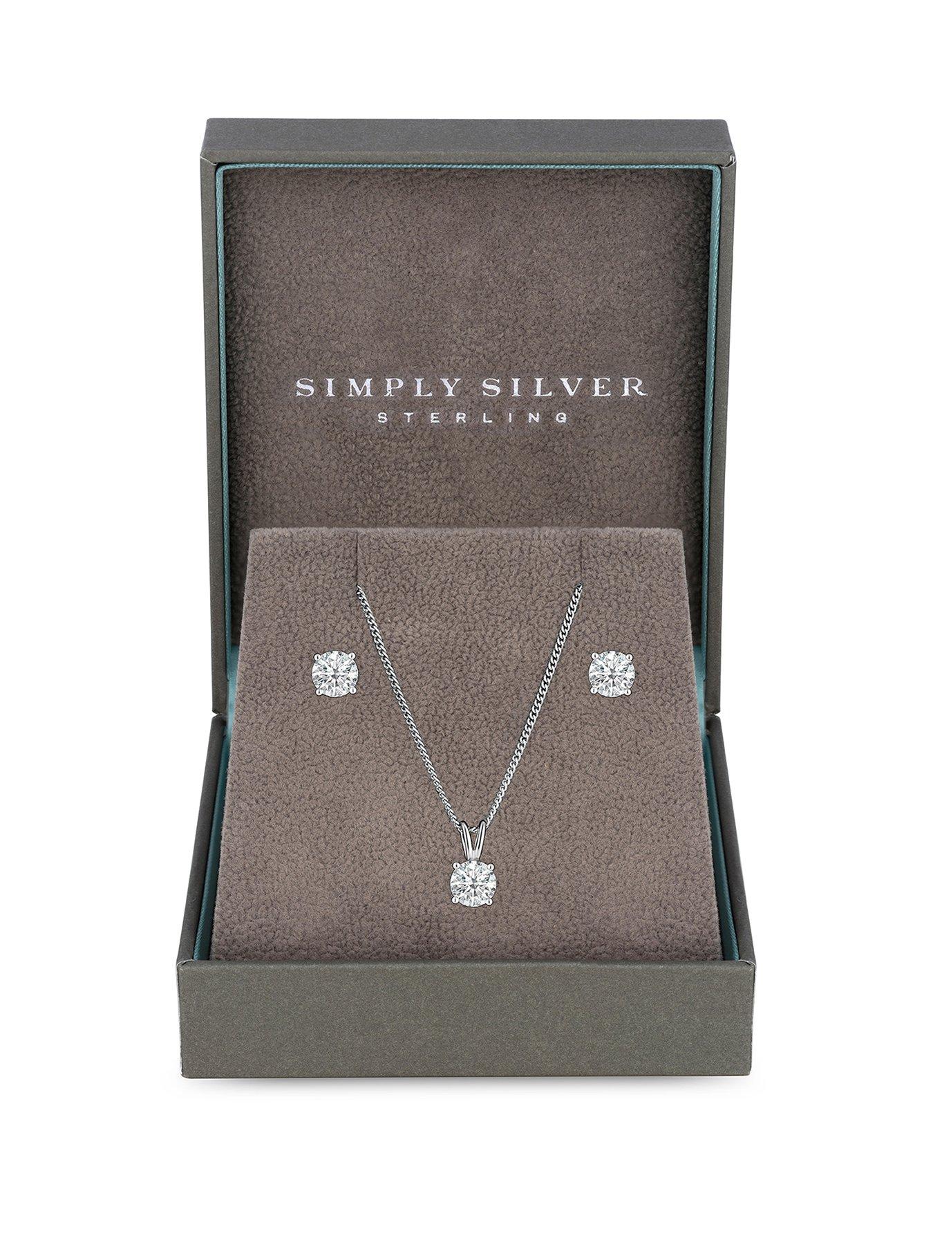 Silver color necklace set discount