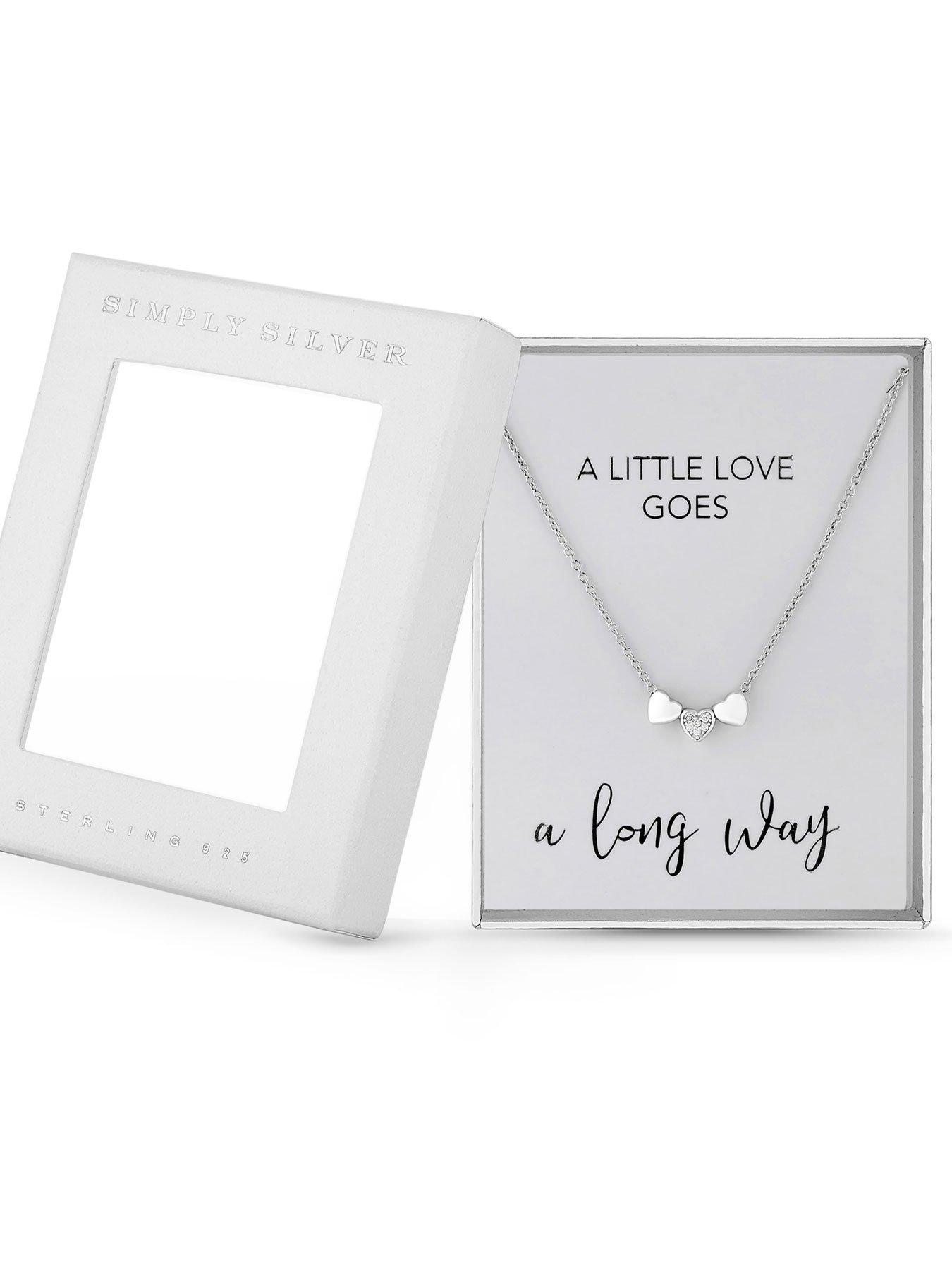 Image 2 of 2 of Simply Silver Gift Boxed Sterling Silver 925 Triple Heart Necklace