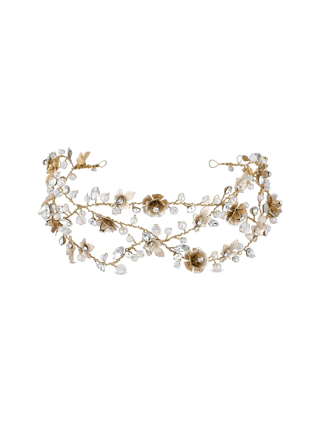 Jon Richard Gold Plated Sienna Gold Floral Hair Vine