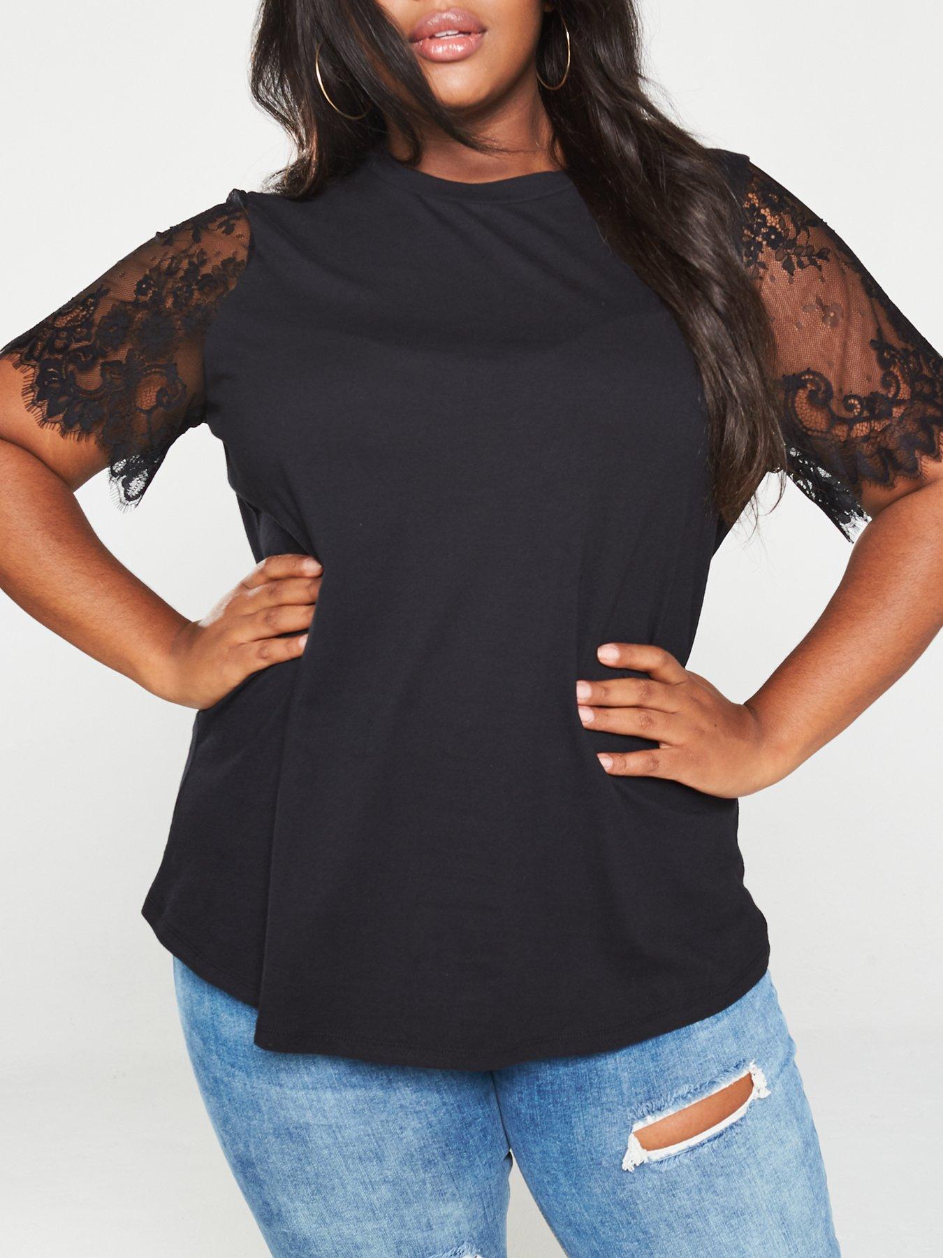 black plus size tops uk