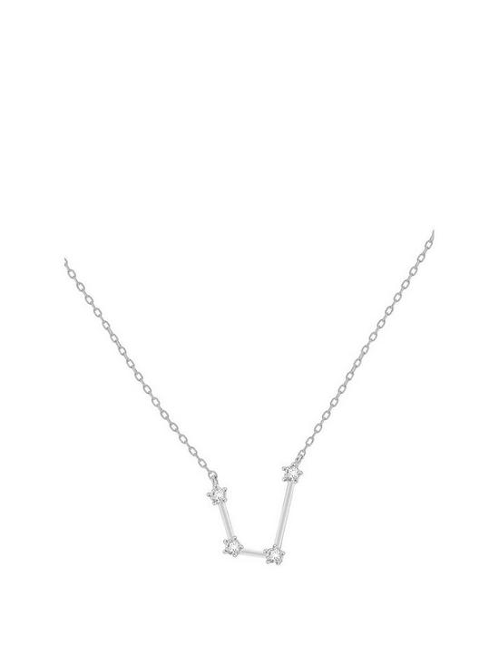 front image of the-love-silver-collection-sterling-silver-cubic-zirconia-personalised-constellation-starsign-necklace