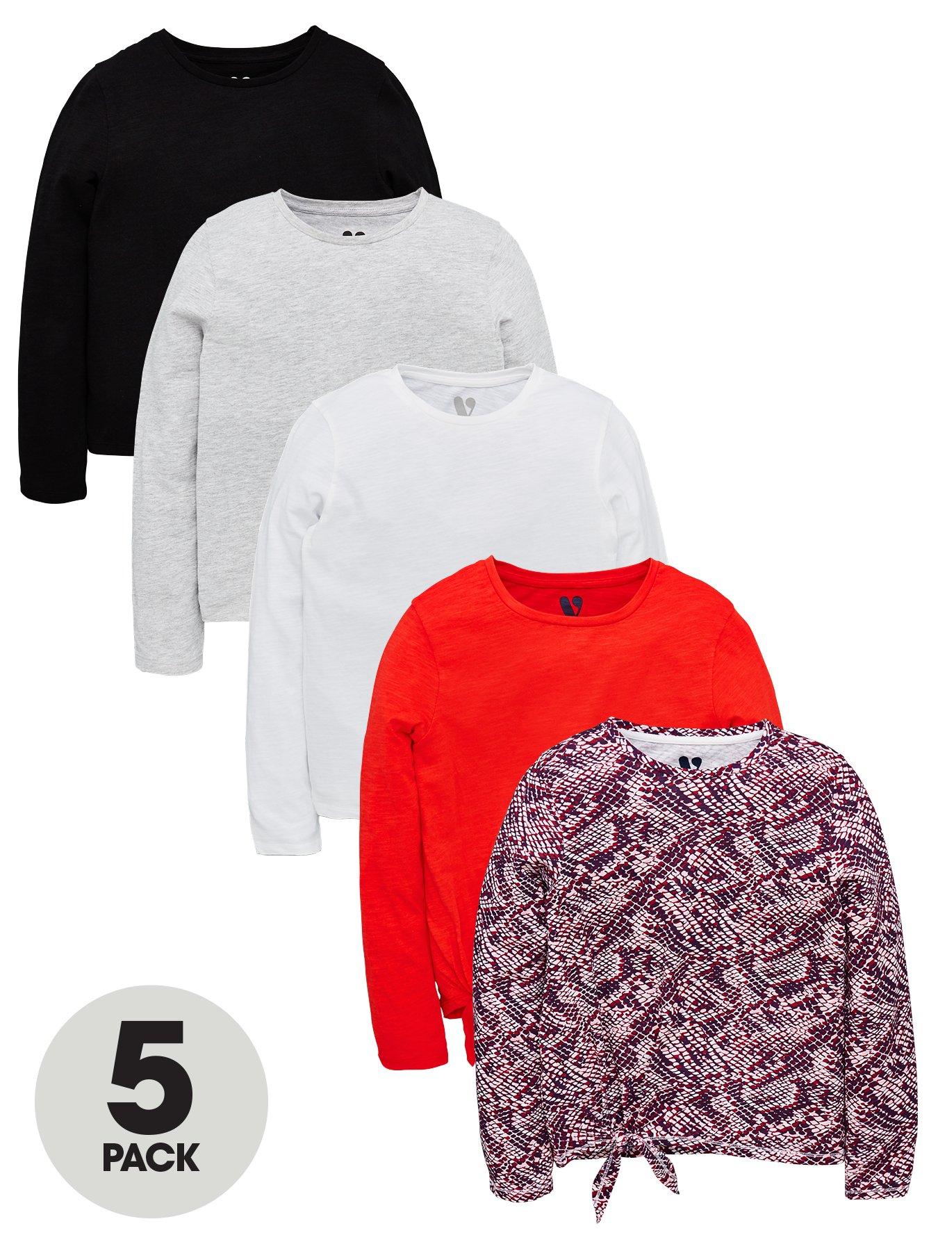 V By Very Girls 5 Pack Long Sleeve Tops review