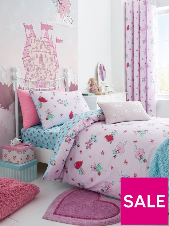 front image of catherine-lansfield-fairies-toddlernbspduvet-cover-and-pillowcase-set-pink