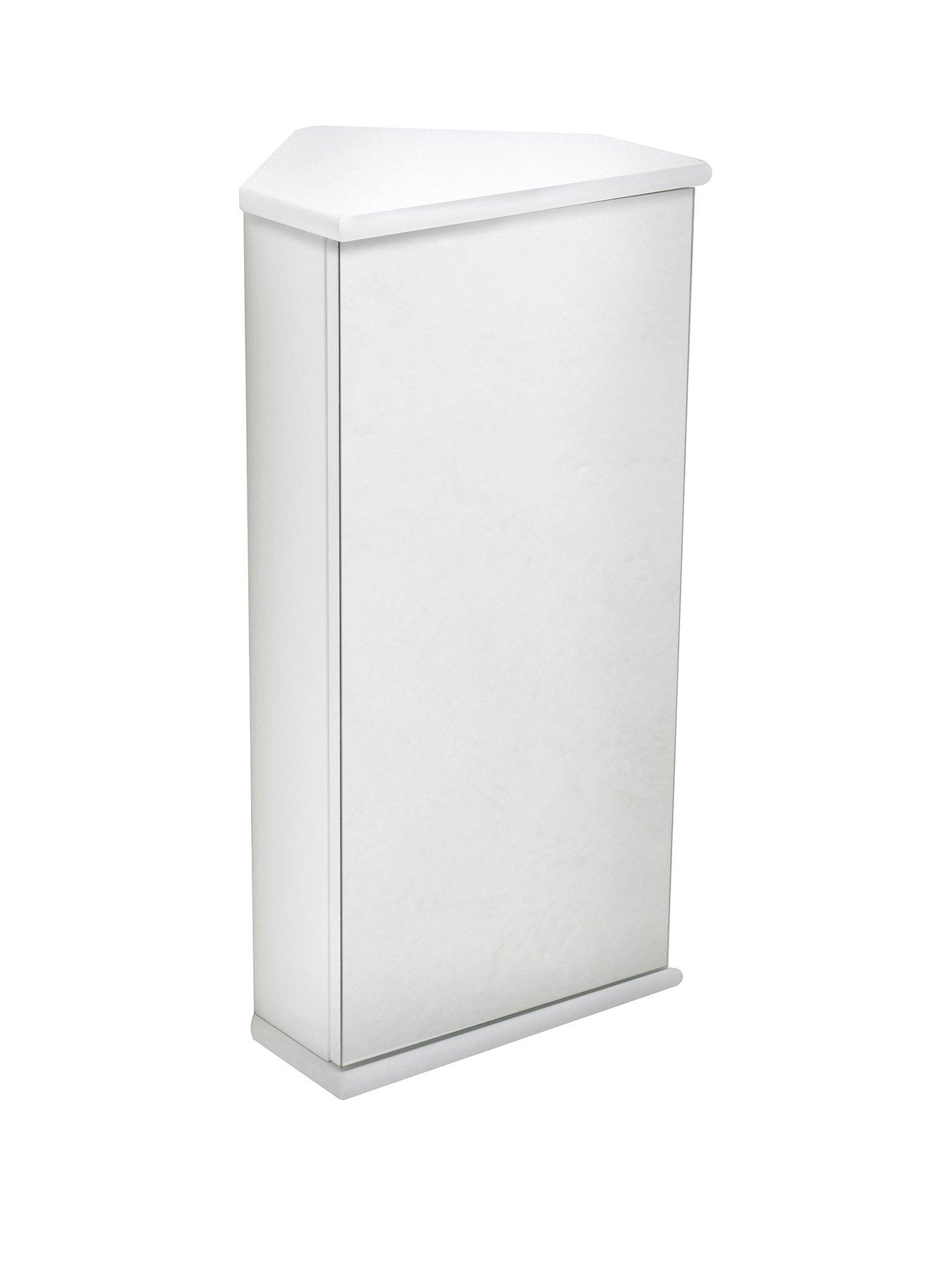 Lloyd Pascal Luna Hi Gloss Corner Bathroom Wall Cabinet White