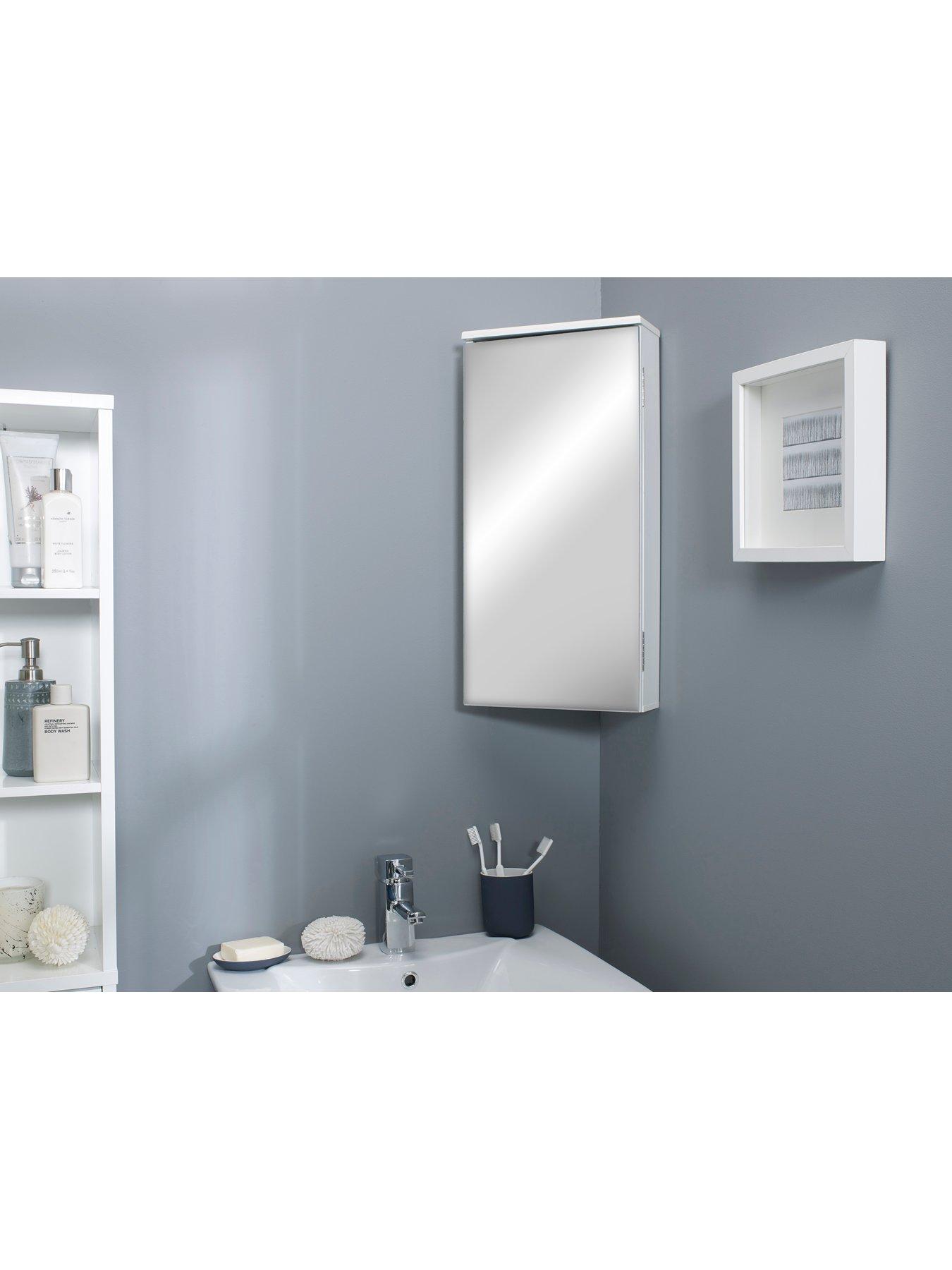 Lloyd Pascal Luna Hi Gloss Corner Bathroom Wall Cabinet White Very Co Uk