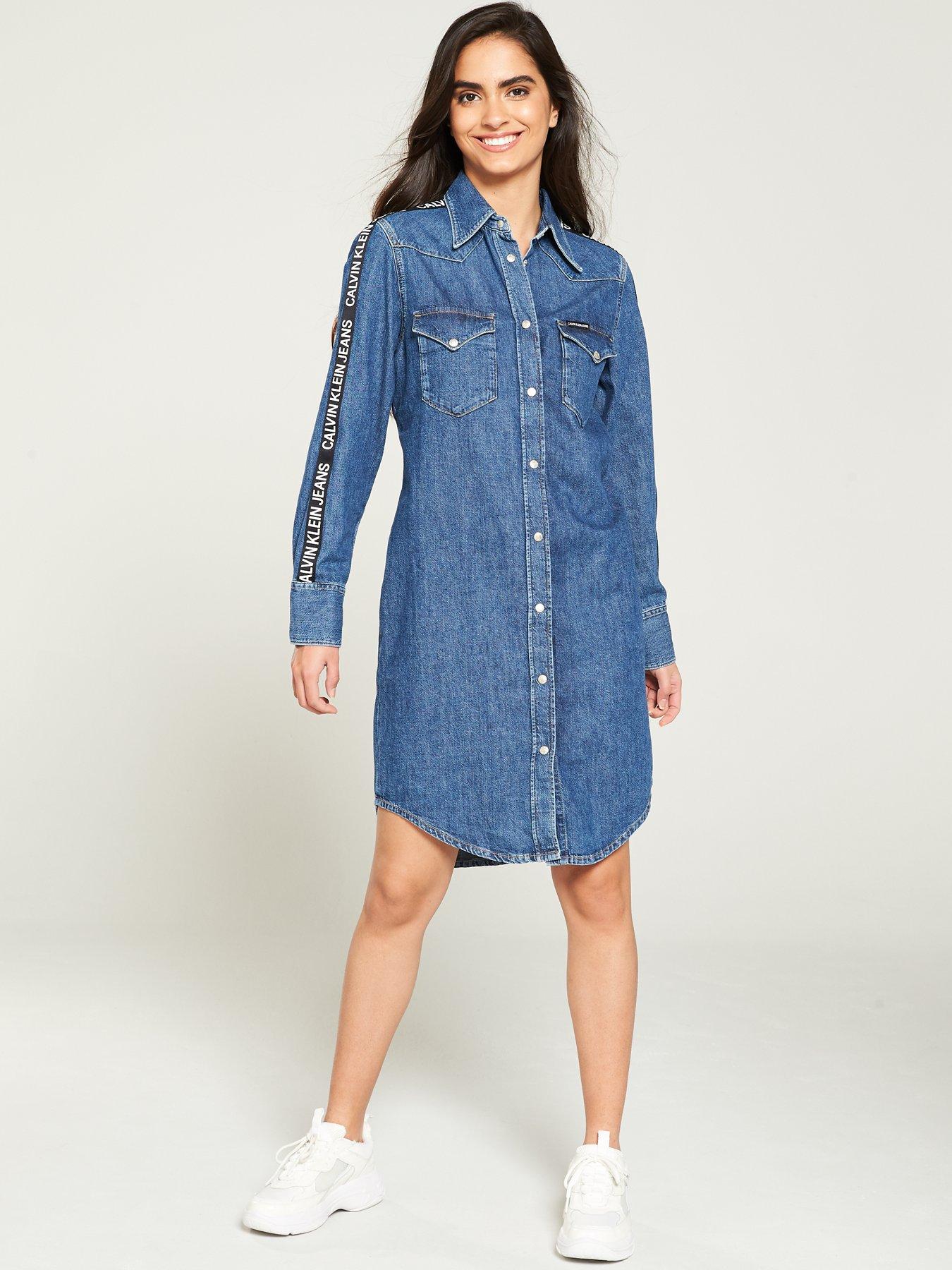 calvin klein jeans denim dress