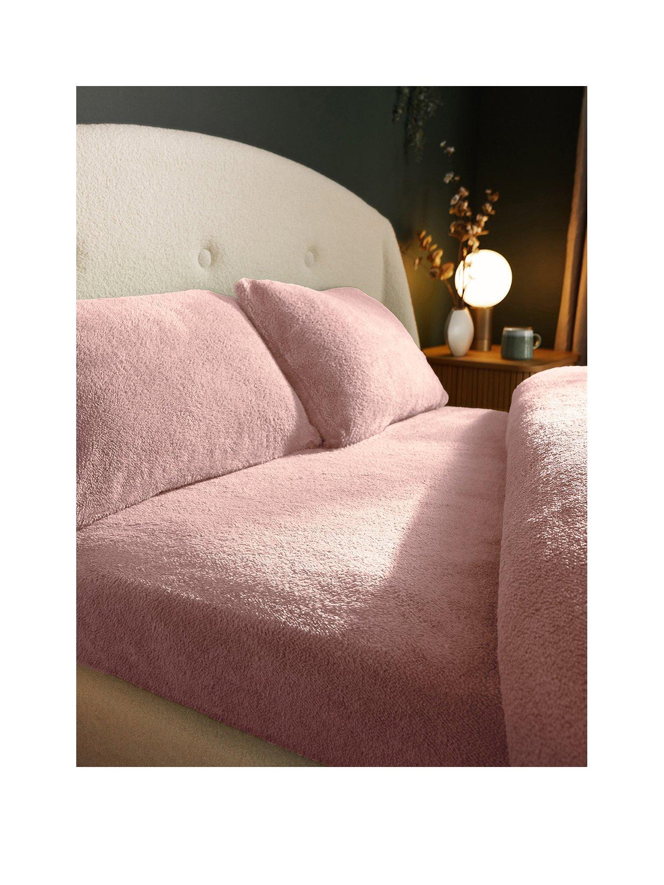 Product photograph of Silentnight Teddy Fleece Fitted Sheet - Pink from very.co.uk
