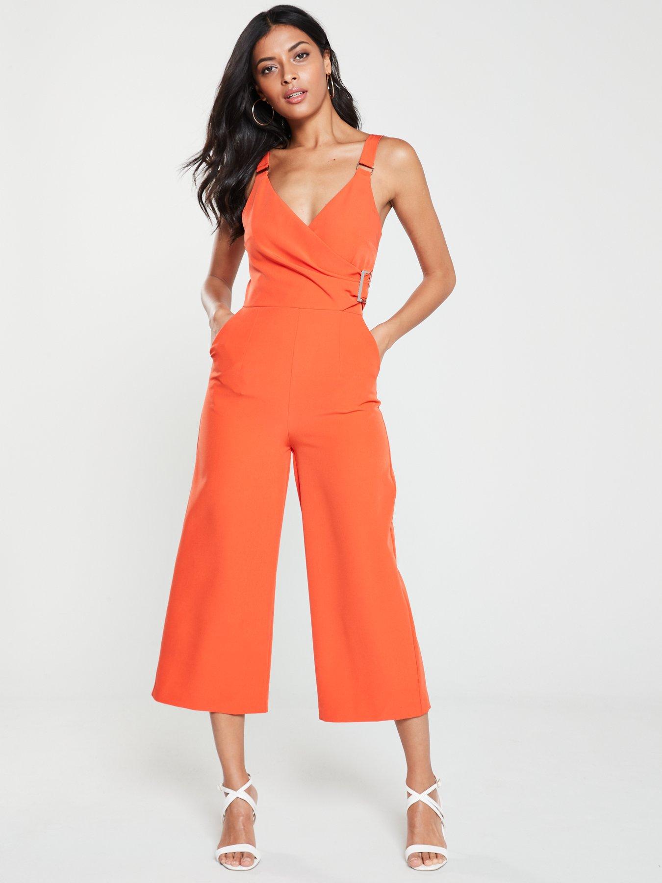 orange all in one jumpsuit