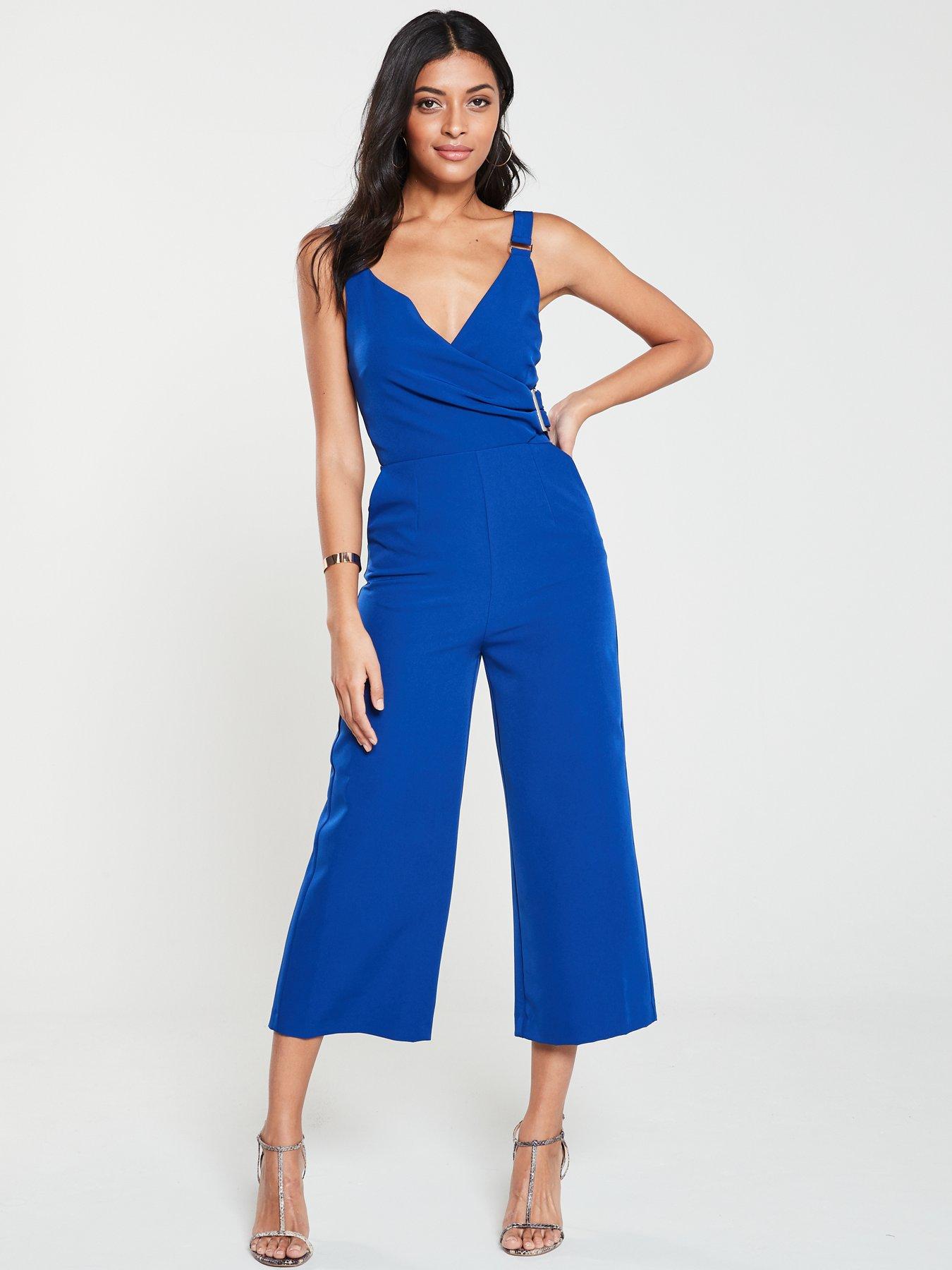 strap jeans jumpsuit