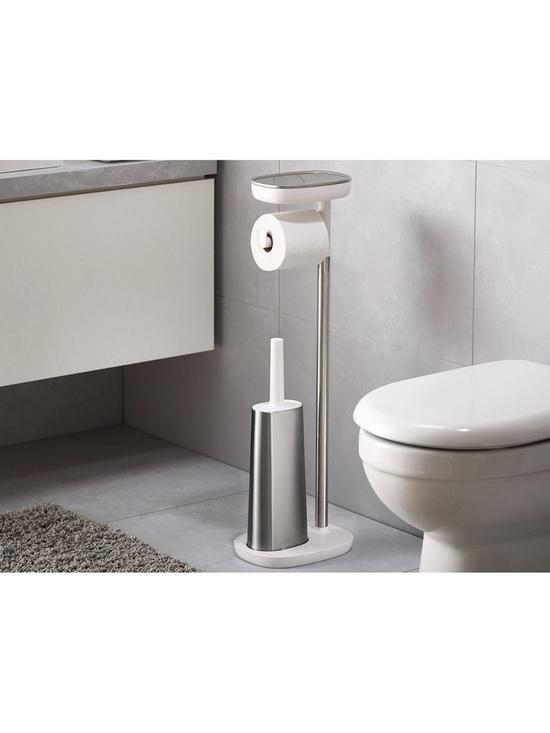 stillFront image of joseph-joseph-easystore-butler-plus-standing-toilet-roll-holder-with-flex-steel-toilet-brush