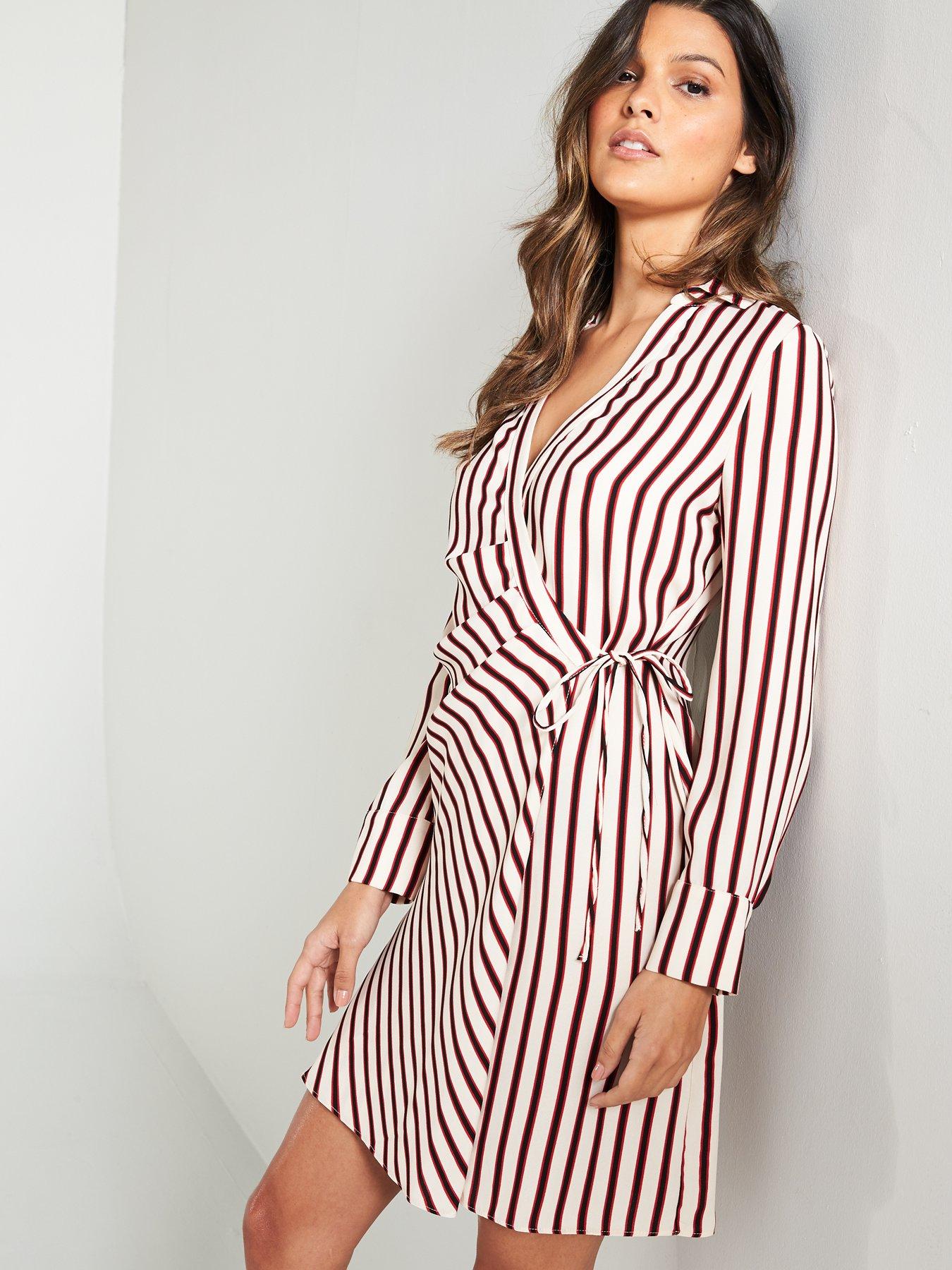 river island red stripe dress