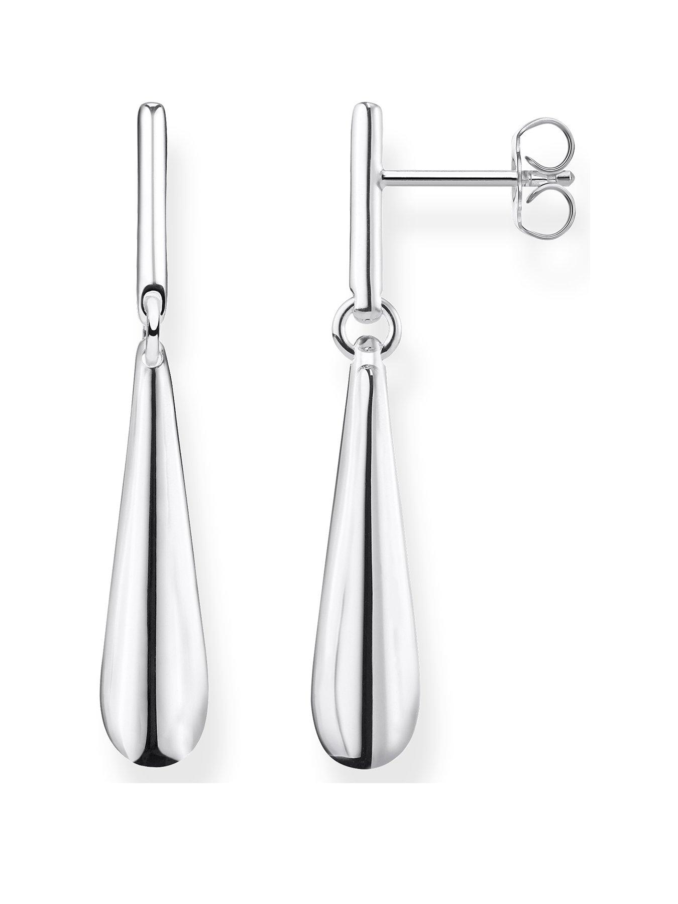 silver drop earrings