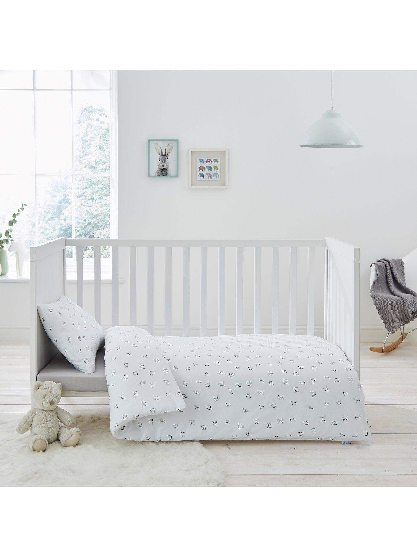 silent night cot bed duvet and pillow