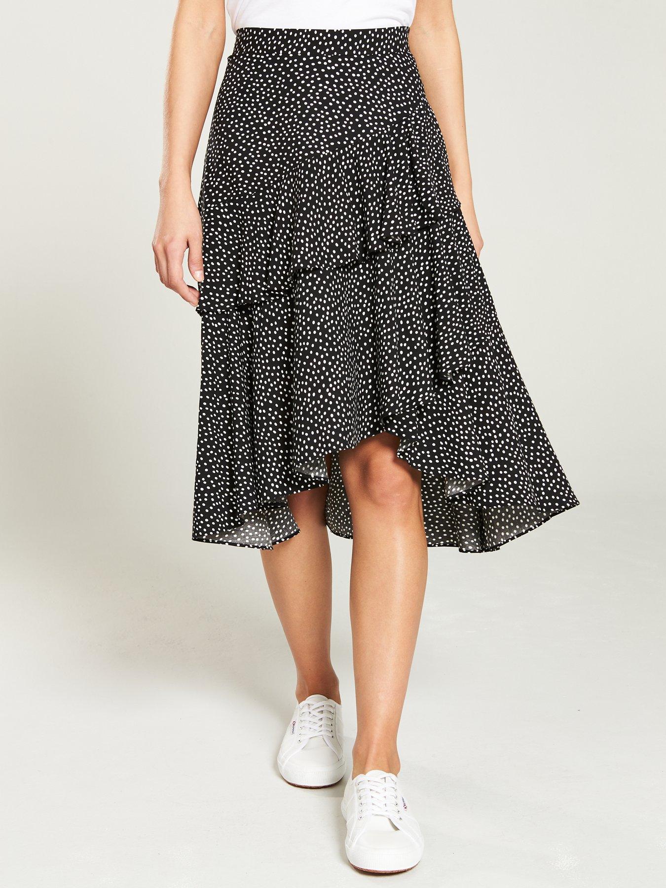 Oasis black 2025 ruffle skirt