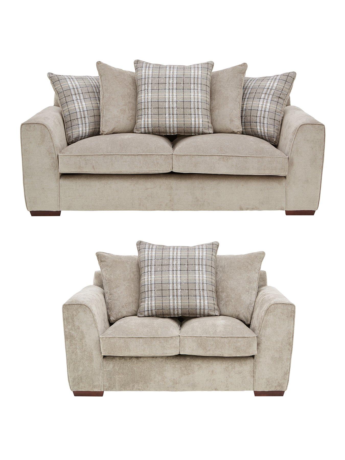 Campbell Fabric 3 Seater 2 Seater Scatter Back Sofa Set Buy And Save