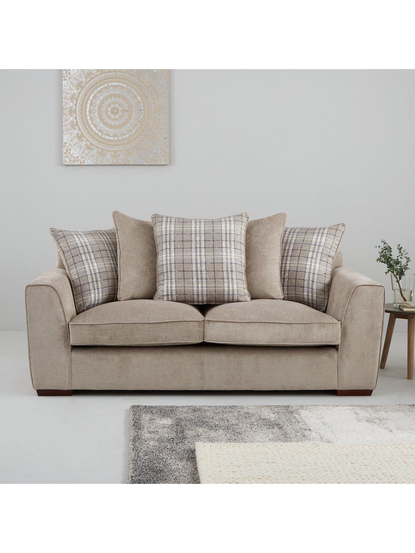 Campbell Fabric 3 Seater 2 Seater Scatter Back Sofa Set Buy And Save