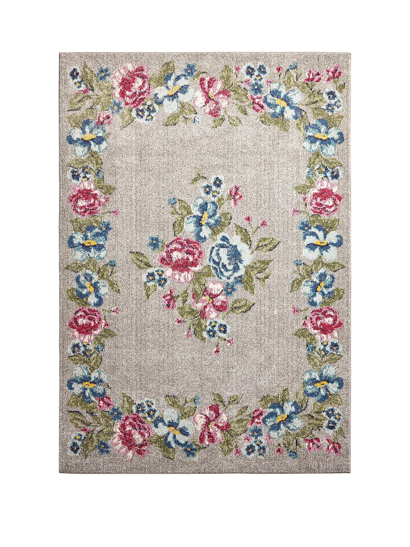 Product photograph of New Vintage Floral Rug from very.co.uk