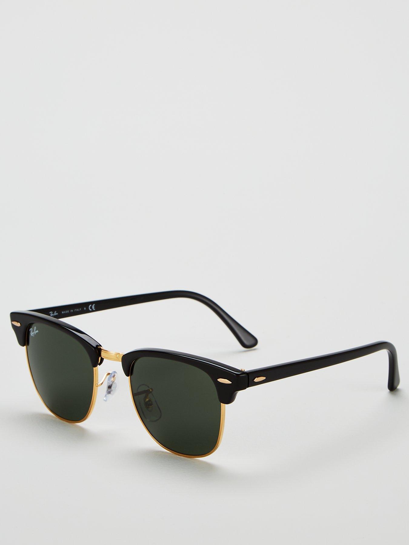 Ray-Ban Clubmaster 0RB3016 Sunglasses - Black | very.co.uk