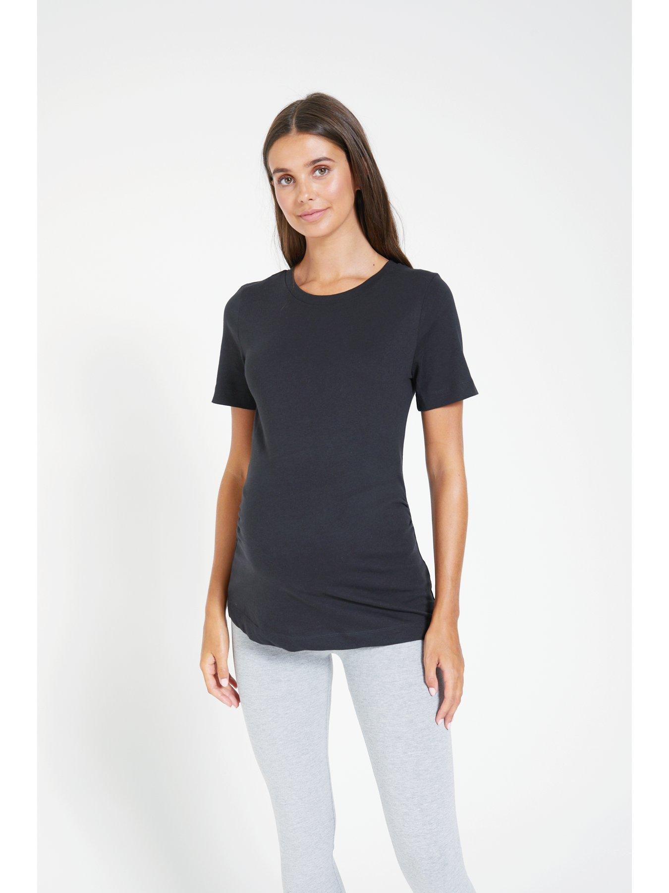 Image 1 of 6 of Everyday 2 Pack Maternity T-Shirts&nbsp;- Black White
