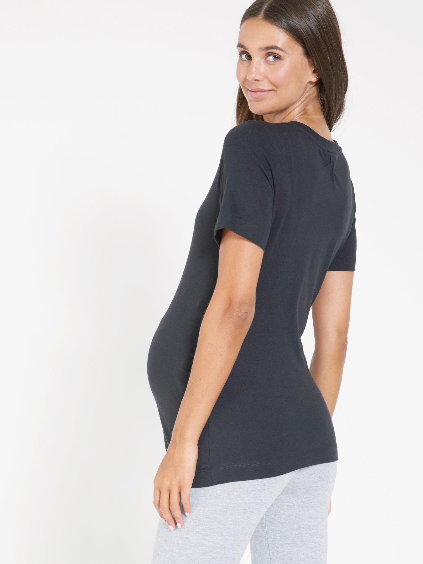 Image 2 of 6 of Everyday 2 Pack Maternity T-Shirts&nbsp;- Black White