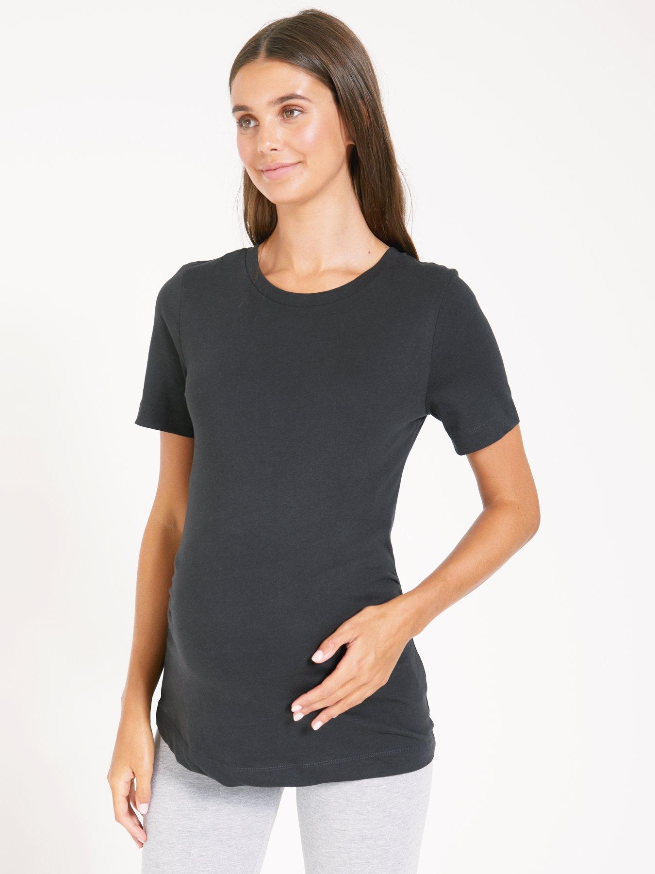 Image 4 of 6 of Everyday 2 Pack Maternity T-Shirts&nbsp;- Black White