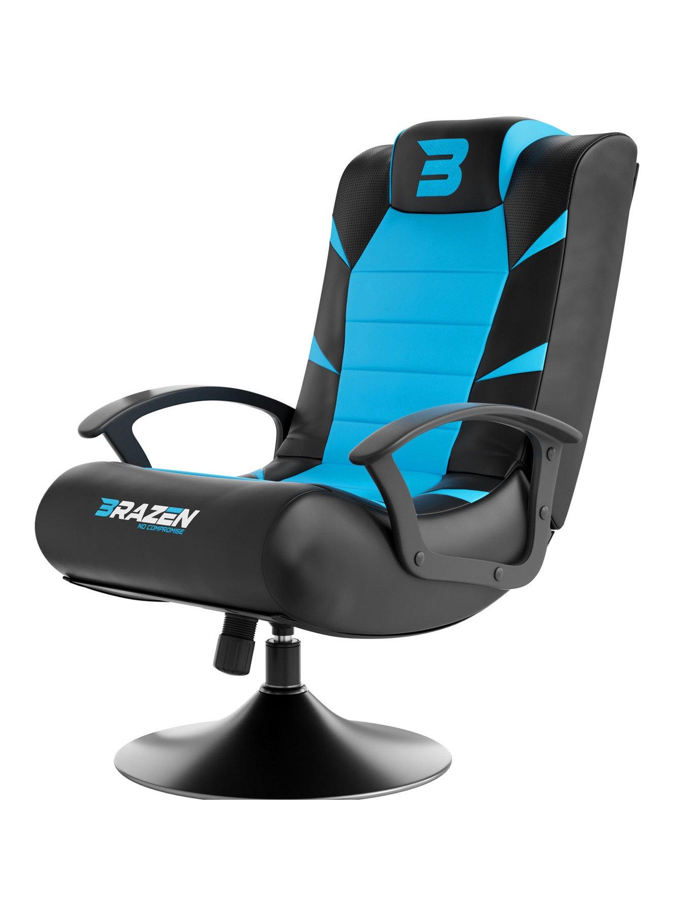 Product photograph of Brazen Pride 2 1 Bluetooth Gaming Chair - Black And Blue from very.co.uk