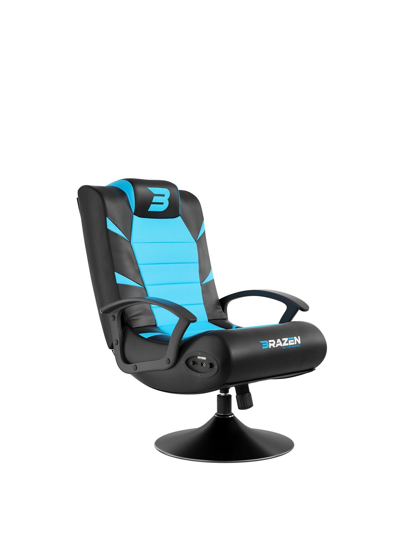 Product photograph of Brazen Pride 2 1 Bluetooth Gaming Chair - Black And Blue from very.co.uk