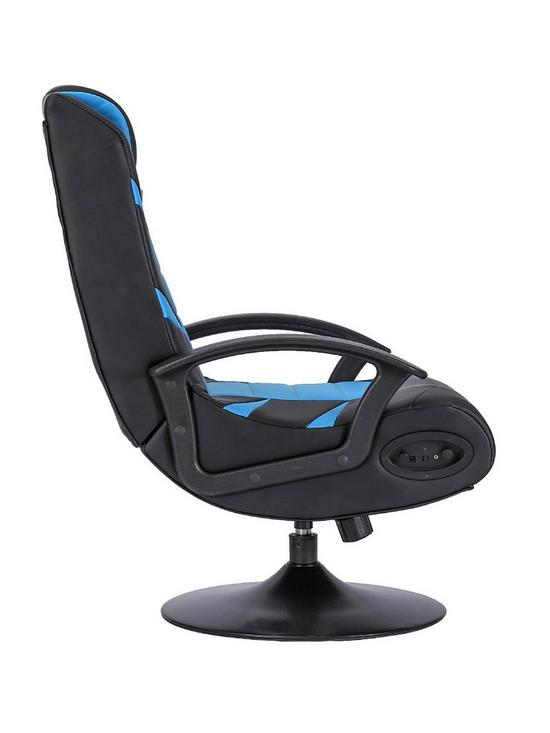 back image of brazen-pride-21-bluetooth-gaming-chair-black-and-blue
