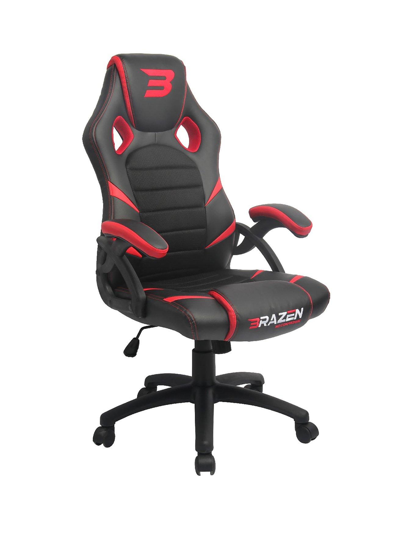 Product photograph of Brazen Puma Pc Gaming Chair - Black And Red from very.co.uk