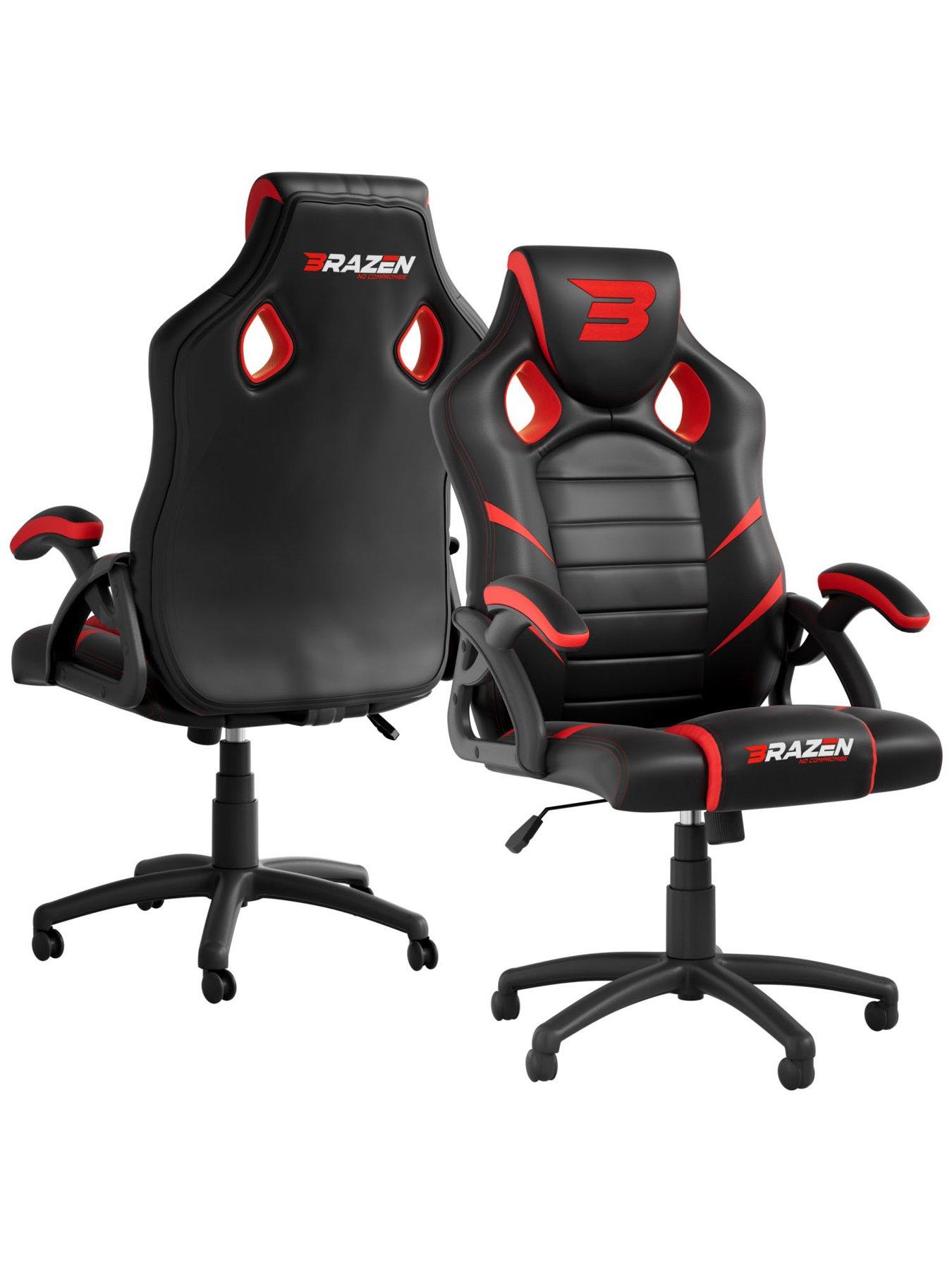 BraZen Puma PC Gaming Chair - Black and Red | Very