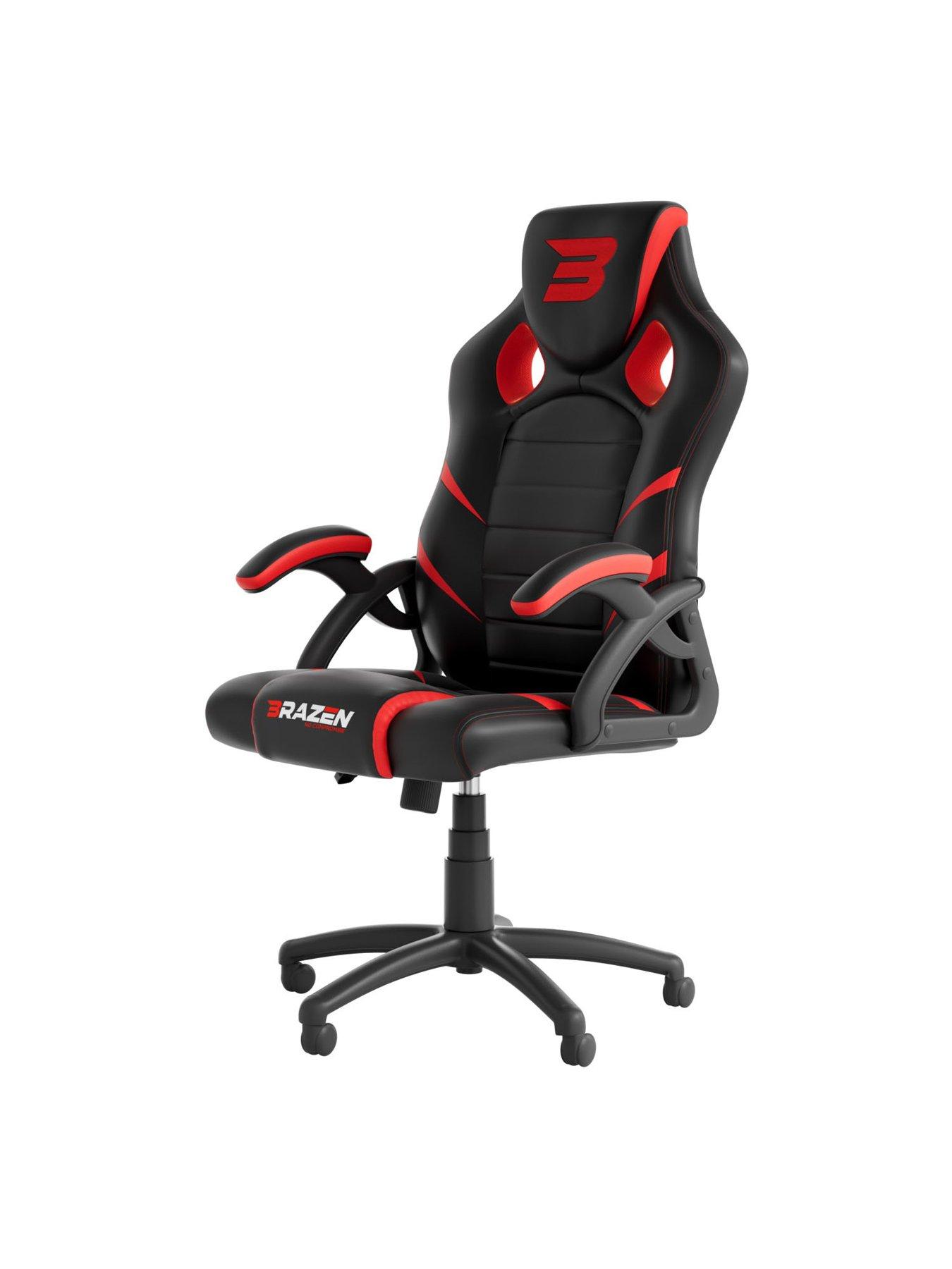 Image 5 of 5 of BraZen Puma PC Gaming Chair - Black and Red