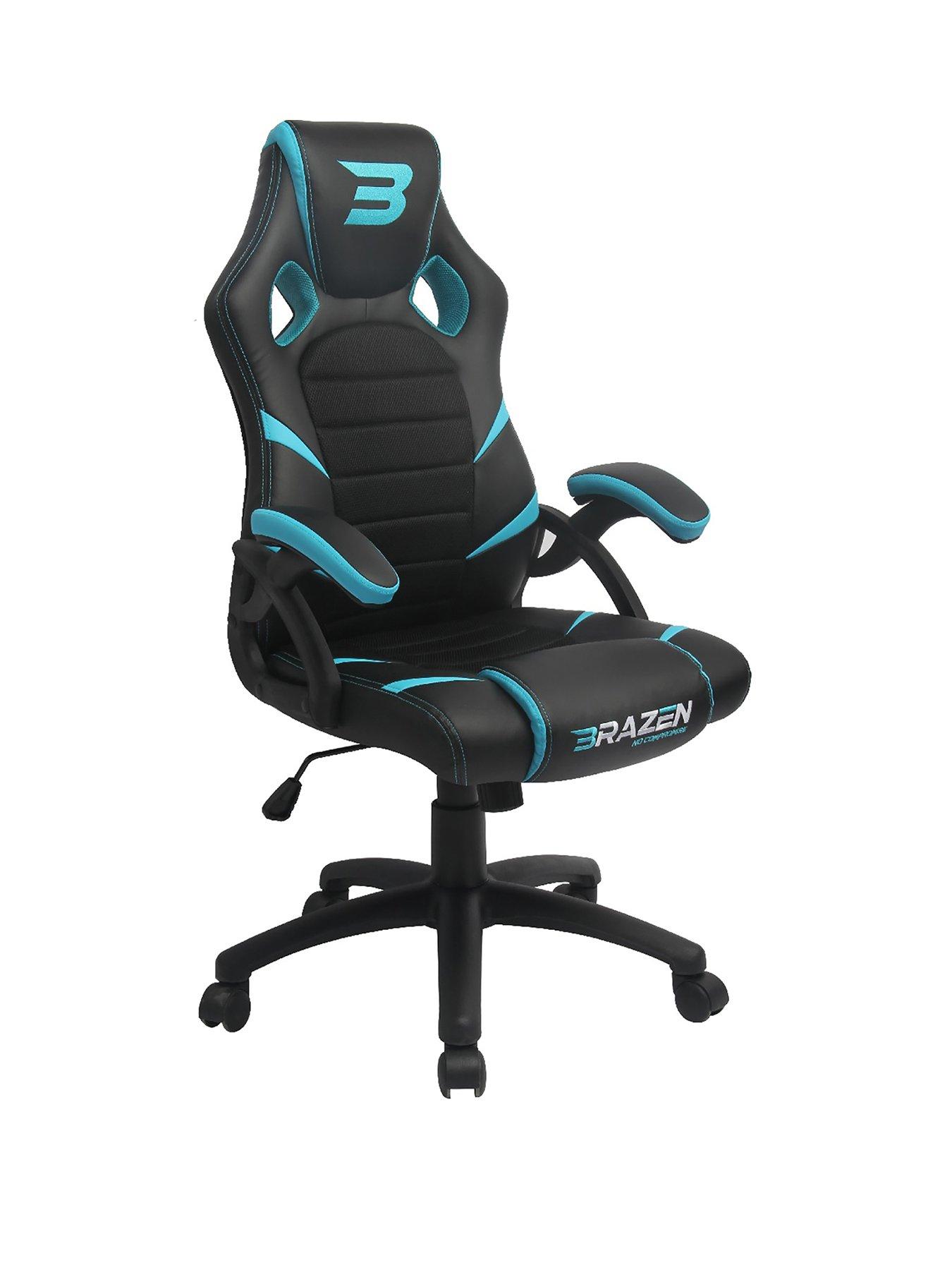 Product photograph of Brazen Puma Pc Gaming Chair - Black And Blue from very.co.uk