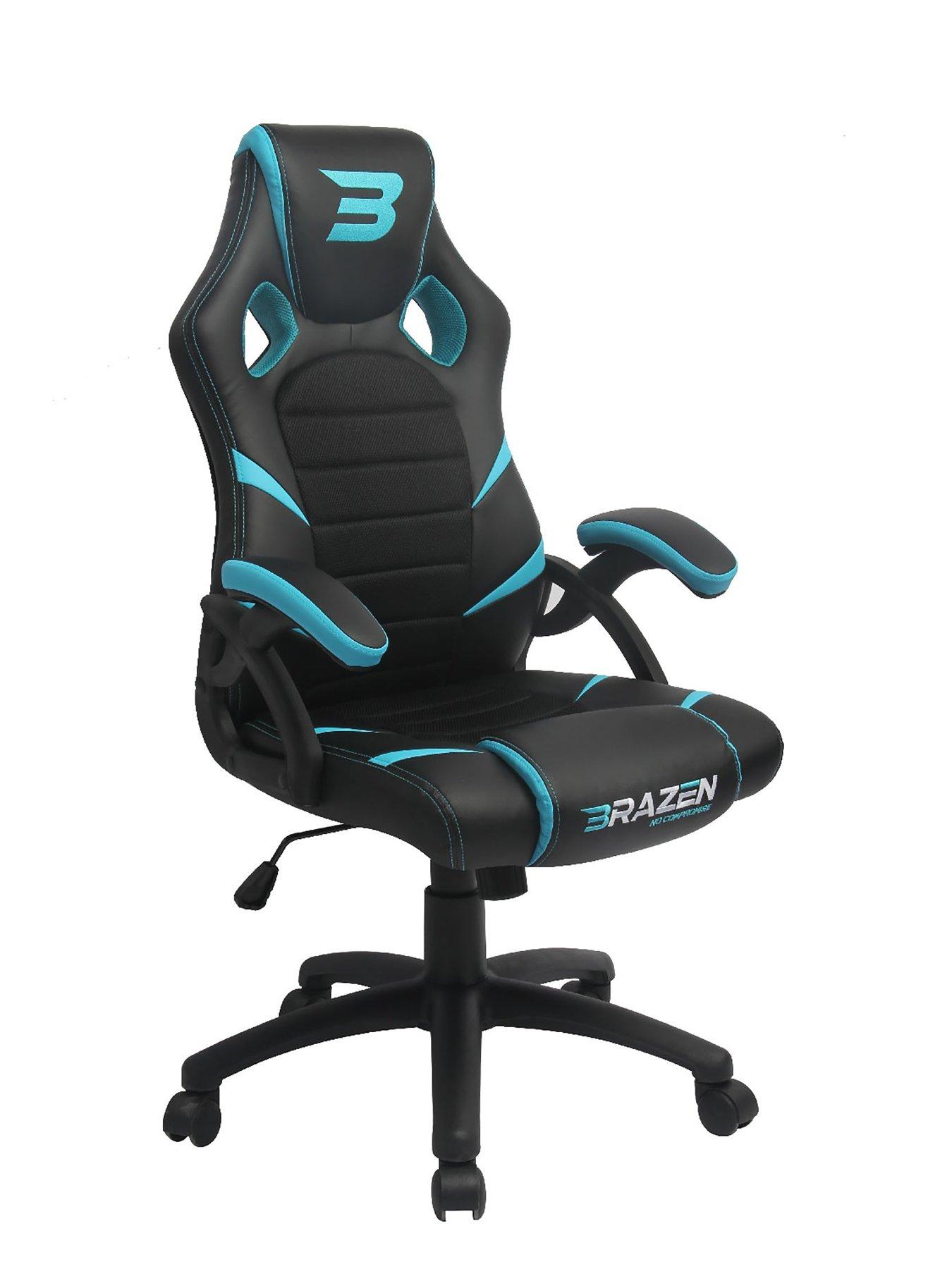 Image 2 of 5 of BraZen Puma PC Gaming Chair - Black and Blue
