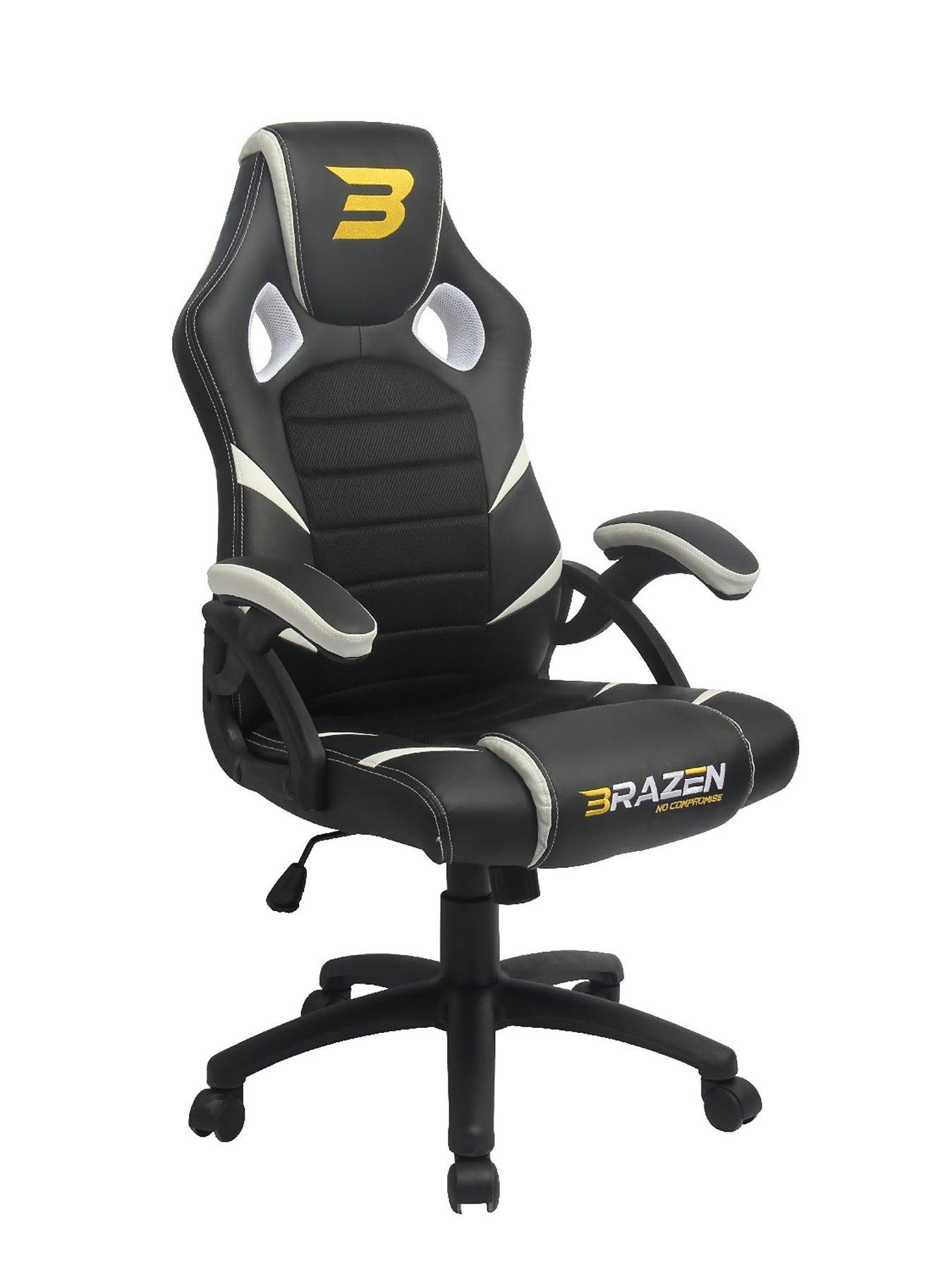 Image 2 of 5 of BraZen Puma PC Gaming Chair - Black and White