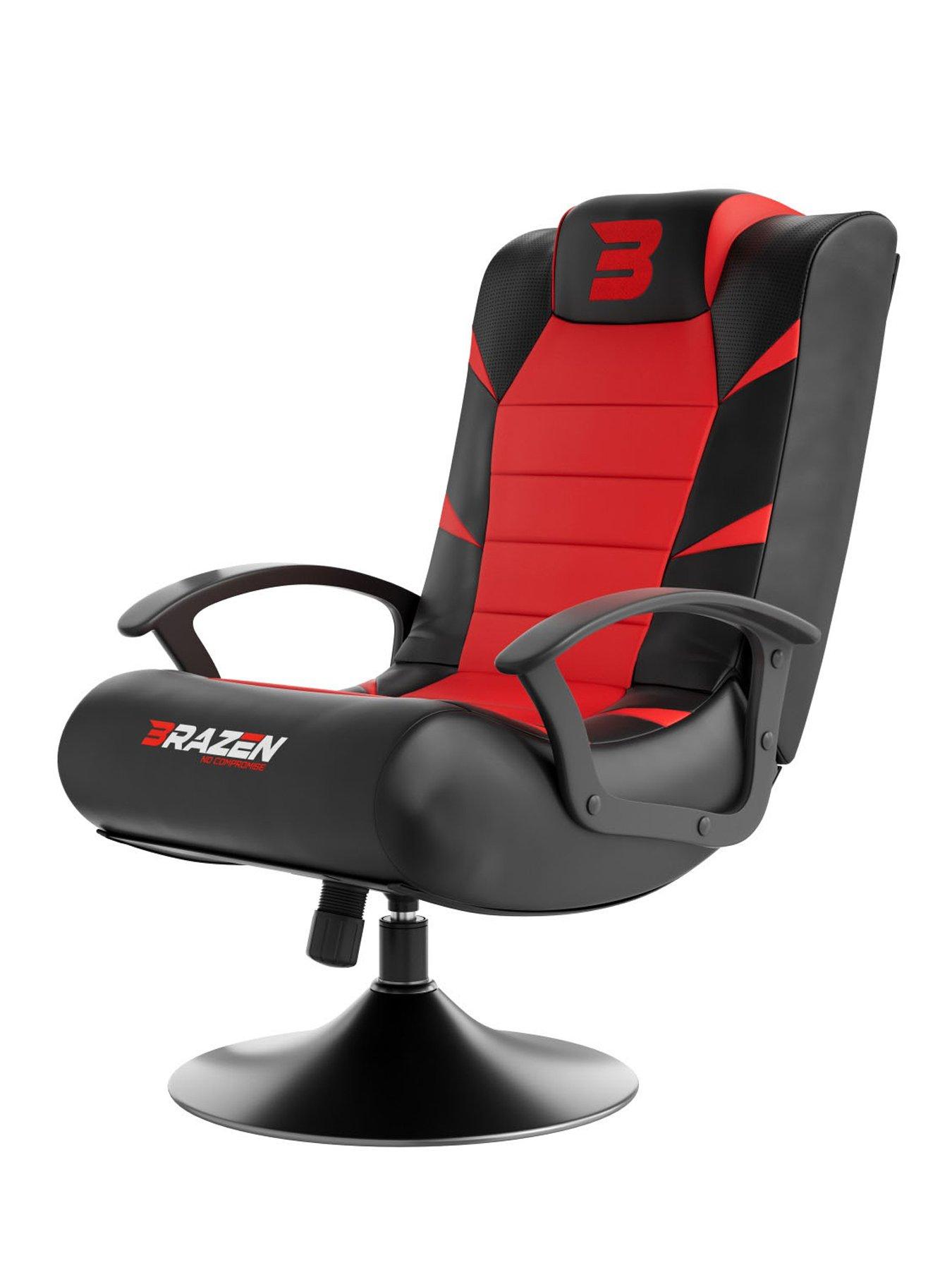 Product photograph of Brazen Pride 2 1 Bluetooth Gaming Chair - Black And Red from very.co.uk