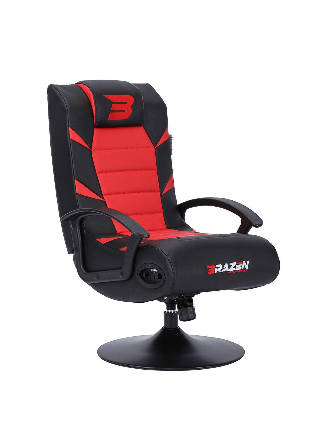 Product photograph of Brazen Pride 2 1 Bluetooth Gaming Chair - Black And Red from very.co.uk