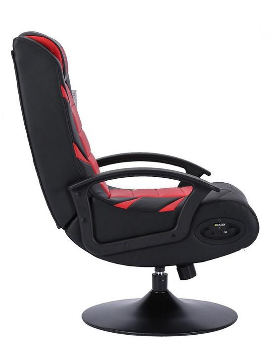 back image of brazen-pride-21-bluetooth-gaming-chair-black-and-red