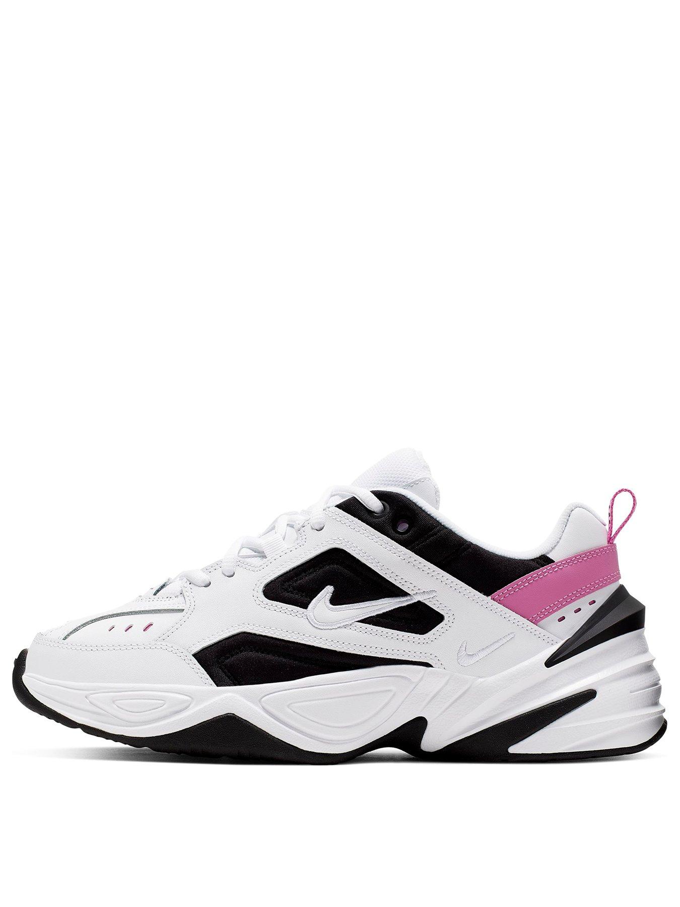 nike m2k tekno trainers in black and pink