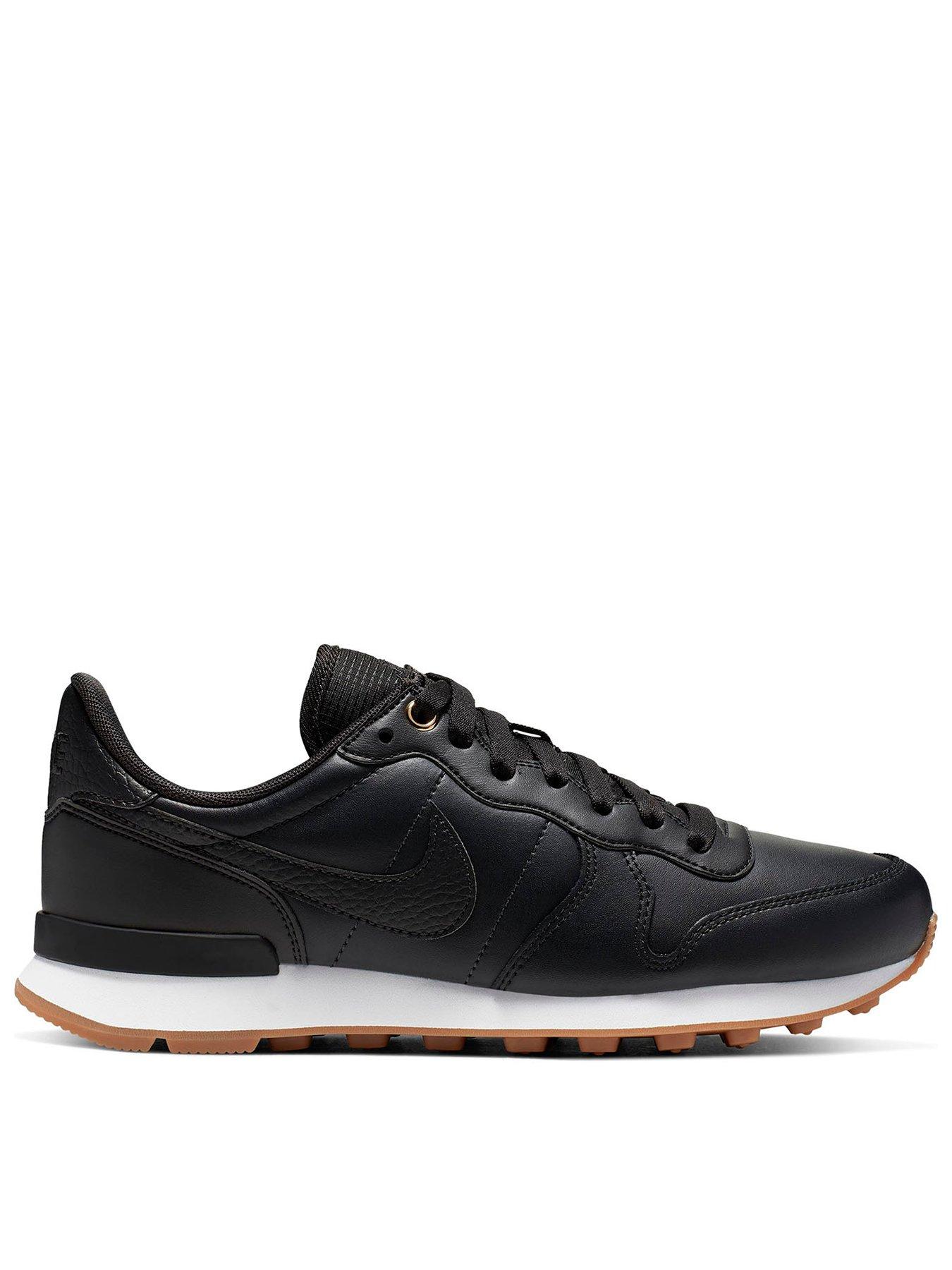 mens black leather nike trainers