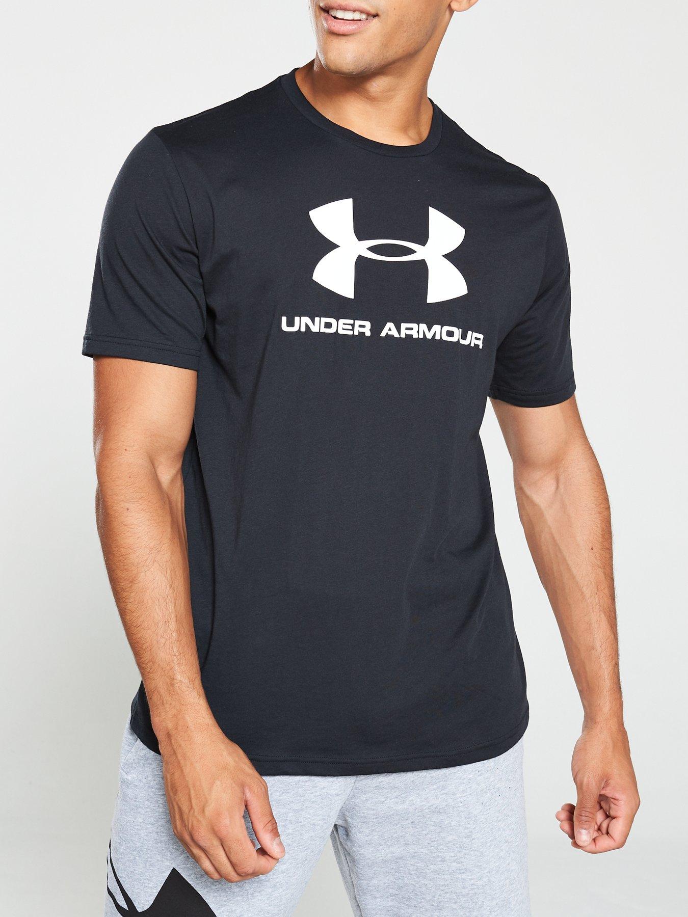 Men Training Sportstyle Logo Short Sleeve T-Shirt - Black/White