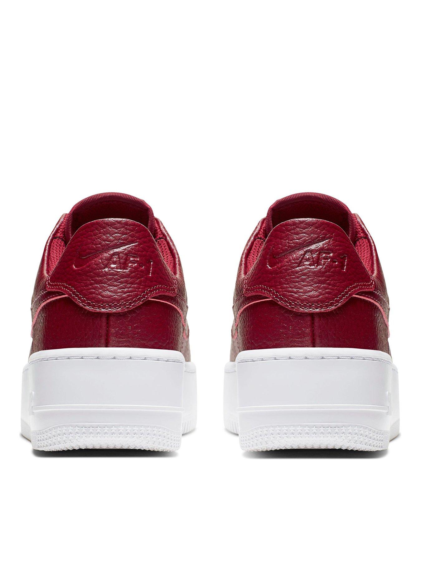 burgundy air force ones